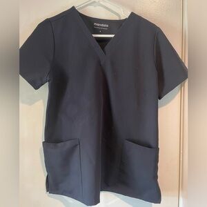 Mandala Ladies Scrub Top. Black